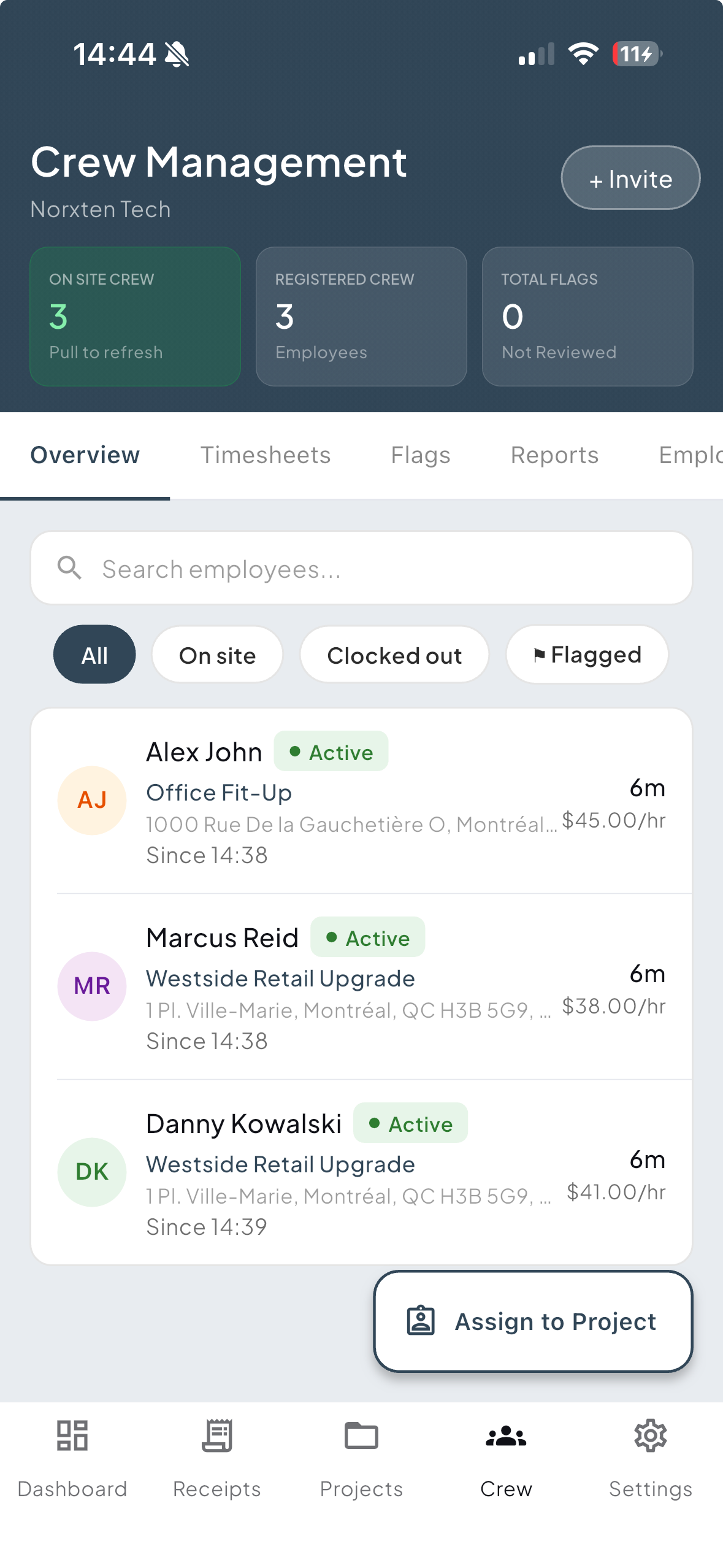Crew management in Norxten Core